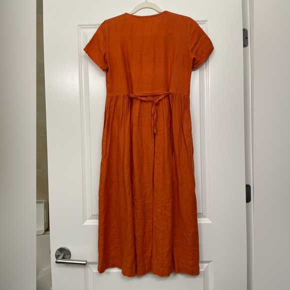 NotPERFECTLINEN MAMA-2 Maxi Dress in Orange Burnt, small - Picture 2 of 4
